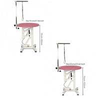 Round Pet Grooming Table Metal Base Petcare Equipment Polished Surface