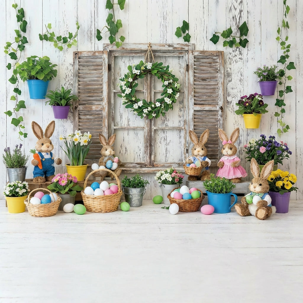 Easter Photography Background 180 x 115 cm Spring Easter Backdrop Bunny Decoration Holiday for Fence Garden Lawn