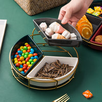 Nordic Style Ceramic Divided Serving Platter for Snacks and Nuts