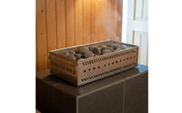 Foldable Sauna Stone Basket Heavy-Duty Construction Folding Sauna Stone Basket Hollow-Carved Design Portable Rock Stand for Outdoor