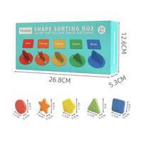 Shape Sorting Box with Tray Fine Motor Shape Sorting Toy Geometric Matching Toy Learning Matching Box Sensory for Toddlers