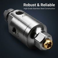 Stainless Steel Two-Fluid Mist, Gas-Water Mixing Nozzle, Industrial Spray Head,  #variant:Fan-shaped Air Atomizing Nozzle with Silencer