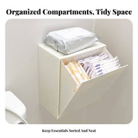 Sanitary Pad Dispenser Waterproof Wall-Mounted Hygiene Caddy Dustproof Lid