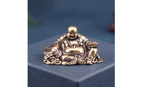 Laughing Buddha Figurine Brass Sculpture Miniature for Desk, Collectors