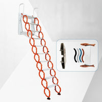 Wall-Attached Attic Ladder Space-Saving Attic Ladder with Handrails Anti-Slip Wall-Attached Loft Steps for Homeowners, Builders, Garage
