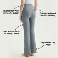 Flared Leggings for Women, High Waist with Control and Butt Lifting, Wide Leg Bootcut for Gym Workout and Fitness