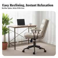 Light Luxury design Upholstered Rolling Chair Soft Upholstery Upholstered Armless Chair Ergonomic spine supportrest Vanity Seat Modern Minimalist Design for Home Workers, Students, Adults, Bedroom, Study Room