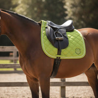 Saddle Pad with Piping Padded Quilted Saddle Pad Shock Absorbing Numnah for Equestrians, Horse Riding