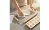 5 Pieces 12-Hole Dumpling Press Polished Rim Pastry Roller Set Space-Saving