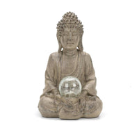 Buddha Statue with Globe Zen Buddha Statue Spiritual for Entryway