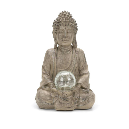 Buddha Statue with Globe Zen Buddha Statue Spiritual for Entryway