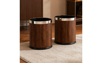 Wood Grain Trash Can Decorative Faux Wood Trash Can Easy to Clean for Kitchen