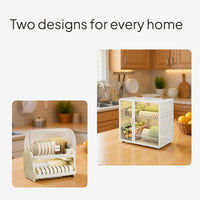 2-Tier Dish Rack Kitchen Organizer with Drain Cabinet
