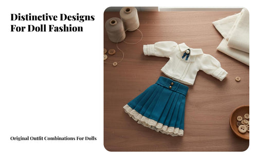 1/12 Scale Doll skirt and shirt Outfit Lace Trim Doll Clothing Set for 6inch Action Figures