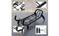 Black Motorcycle Middle Rack Steel Motorcycle Rack with Spring Clips Sturdy Stable for Motorcycles, Commuting
