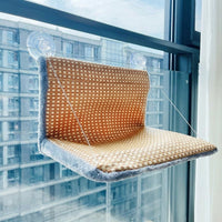 Cat Window Seat and Window Perch Hammock, Double-sided Warm Fleece Cat Hanging Bed for Indoor Use, Radiator Metal Frame Bed for Indoor Cat