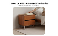 Nightstand with Drawers and Shelf Modernist Inspired for Bedroom, Renters, Parents