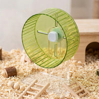 Silent Hamster Wheel with Adjustable Stand, 17cm Transparent Gerbil Wheel, Sturdy Exercise Spinner with Ridged Surface for Small Animals