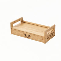 Tea Rack with Drawer Decorative Tea Organizer with Drawer Elegant Desktop Teaware Holder for Desk Corner