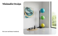 Space-Saving Design Exercise Ball Storage Rack Sturdy Steel Frame Exercise Ball Stand Sturdy Floor-Protecting Feet for Personal Trainers