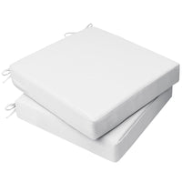 Waterproof Square Outdoor Chair Cushion with Yellow Stripe, Polyester, Sponge Filled