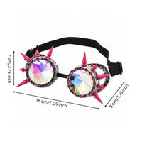 Pointed Steampunk Goggles Gothic Goggles with Spikes Mirrored Eyewear Vintage for Festivals, Photo Shoots