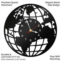 Acrylic DIY Beautiful Decorative World Wall Clock, Living Room Bedroom Large Artistic Timepiece, Nordic, Battery Operated, Silent Sweep Movement