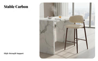Upholstered High Stool with Low Spine Support Modern and Design Counter Chair Sturdy Construction Contouredd Spine Supportrest