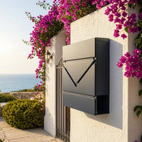Locking Metal Mailbox Rectangular Wall-Mounted Mailbox Easy to Mount Outdoor Storage for Office