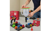 Transparent Automotive Funnel Kit Graduated Measuring Funnel with Lid Color-Coded Funnels Detachable for Workshops