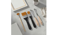 5 Pieces Palette tool and Brush Kit Versatile Use Paint Brush and tool Set Art Supplies for Artists, Students