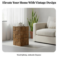 Cylindrical Storage Table rustic simplicity Design Nightstand Vintage artistic Space-Saving for Apartment Dwellers, Homeowners