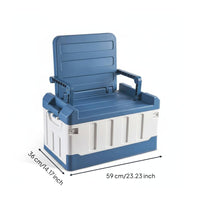Sit-Storage Seat Trunk Foldable Design Portable Storage Seat Large Capacity Stackable Camping Crate Table for Anglers
