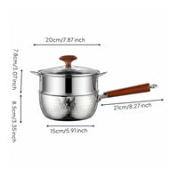 Stainless Steel Pot No Coating Japanese Style Frost Pot Easy to Clean Stainless Steel Saucepan for Beginners,   Person Meal