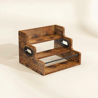 Wooden Seasonings Organizer with Handles 3-Tier Stepped Storage Rack Compact Display Stand Vanity