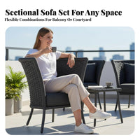 3 Pieces 3-Piece Woven Seating set sun-resistant 3 Piece Patio Seating Group Padded pads Ergonomic Design for Hotel Owners