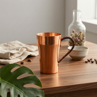 Handmade Copper Cup Flared edge Tapered Copper Cup Metal Tumbler