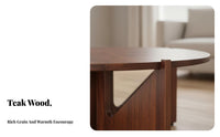 2 Pieces Round Tuck-Awaying Table Set Polished Rounded Edges Tuck-Awaying Table Set Sturdy Construction Multi-Purpose