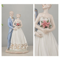 Bride and Groom Figurine Elegant Sculpture Charming for Engagement Party