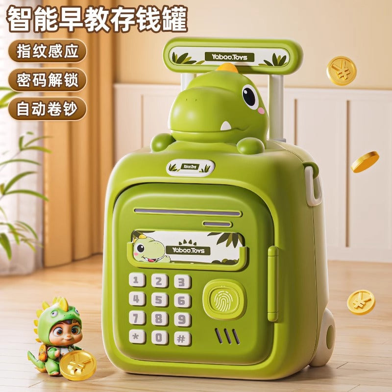 Cross-border Children's Money Box with Strap, Large Capacity Suitcase-style Password Box