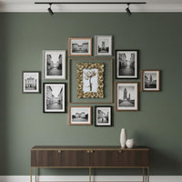 Vintage Gold Photo Frame Versatile Display Gold Baroque Frame Easel Rear Crystal-Clear Glass for Partners, Bedroom