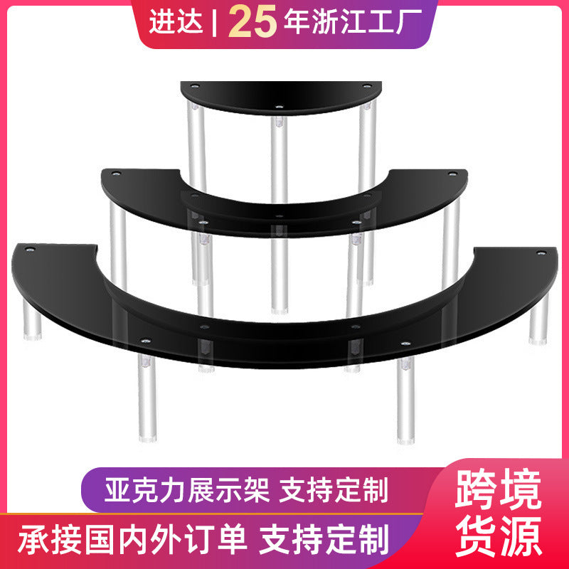 Acrylic Cake Display Stand Figurine Storage Desktop Organizer Tiered Step Display Rack
