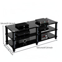Amplifier Stand Stable Structure Home Theater Equipment Shelf Space-Saving Stereo Component Cabinet for Audiophiles, Living Room
