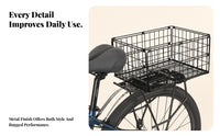 Foldable Rear Basket Screw Mount Metal Wire Bike Basket