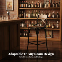 X-Shaped Spinerest Counter Stool with Spinerest High Chair Integrated Footrest Utilitarian and Aesthetic for Kitchen Island