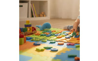 2 Pieces Sensory Puzzle Floor Mat Interlocking Textured Sensory Floor Tiles Tactile Mats Educational Puzzle Mats Soft
