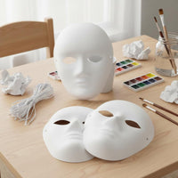 36 Pieces Paintable Paper Mask Lightweight DIY Paper Mache Mask for Children