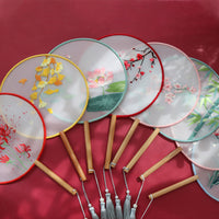 DIY Embroidery Kit for Beginners - Hand-Embroidered Round Fan with Ancient Style Patterns
