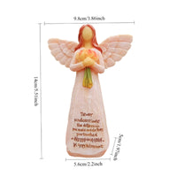Angel Sculpture Holding Flowers Hand-Painted for Retirees, Colleagues