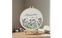 Dimensional Floral Needlecraft Set European Type Floral Embroidery Starter Kit Non-Fading Thread Pattern Hand Sewing Kit for Beginners
